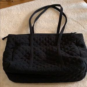 Vera Bradley black quilted tote bag